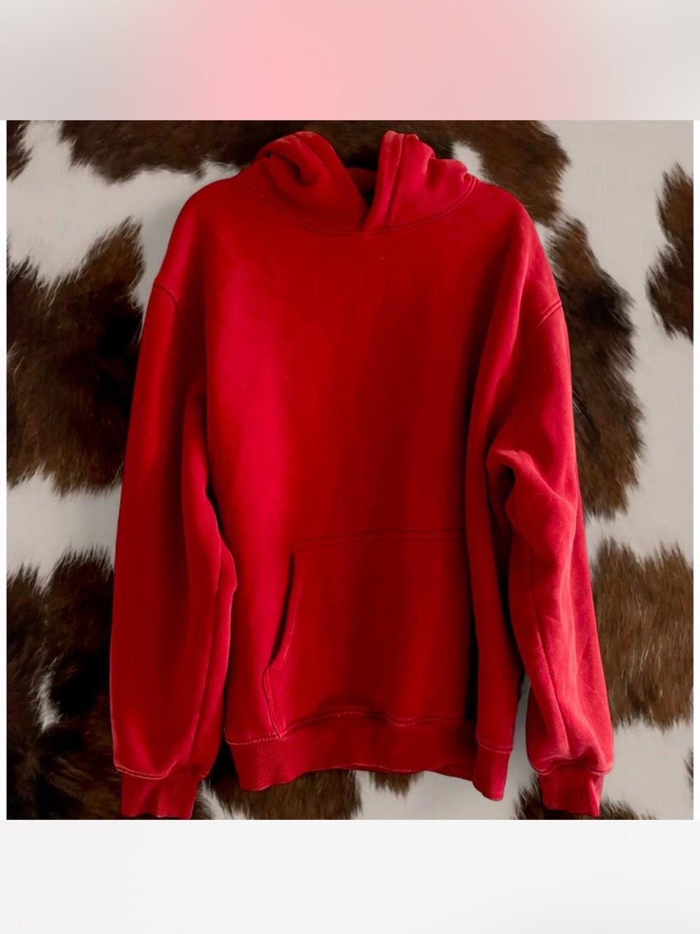 Red Vintage Oversized Hoodie